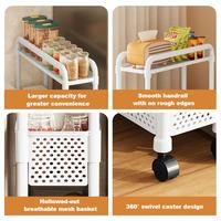 Chariot de rangement de cuisine multifonctionnel moderne sur pied à trois couches pour fruits et légumes Articles divers ménagers