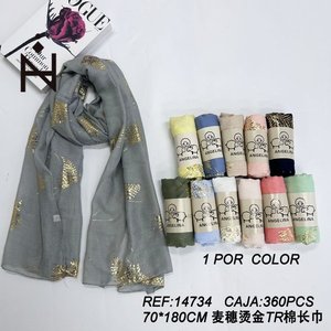 Sciarpa Lunga in Cotone TR Angelina 70x180cm con Stampa in Lamina Oro Rosa, Sciarpa alla Moda - Product Image 3