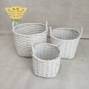 Panier <span class=keywords><strong>de</strong></span> rangement <span class=keywords><strong>pour</strong></span> fruits et légumes, corbeille en fil blanc avec poignée/jardinage/panier à poussière - Product Image 3