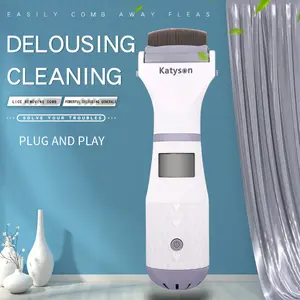 Điện Pet Flea Chấy Cleaner Lược Dog Flea Chân Không Lược Pet Tự Làm Sạch Áo Mưa Bàn Chải Biểu Tượng Tùy Chỉnh Con Chó Làm Sạch Bàn Chải Con Chó