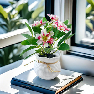 Orquídeas Mariposa en Maceta, Plantas Artificiales de Seda para Decoración del Hogar, Jardín, Habitación, Oficina, Mesa - Product Image 4