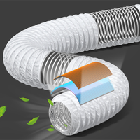 Conduit d'air en PVC blanc flexible de 8 pieds en aluminium pour HVAC et échappement de cuisines