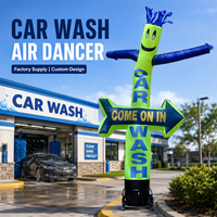 Danseur gonflable publicitaire personnalisé pour lavage de voitures, avec flèches, idéal pour les campagnes publicitaires dans les concessionnaires automobiles