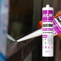 Colle silicone acétique super résistante pour verre, mastic haute performance pour la construction et l'assemblage de grandes plaques de verre