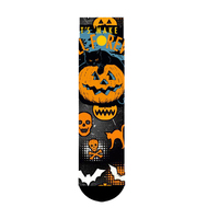 Chaussettes d'Halloween pour adultes avec impression numérique 3D de crâne drôle et mignon de dessin animé avec logo personnalisé