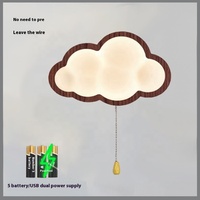 Applique murale LED rétro créative couleur noyer veilleuse prise USB et piles sans câblage applique murale en fer pour chambre à coucher