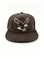 Casquette de baseball en coton lavé brodée 3D Aigle, personnalisée OEM/ODM, haute qualité, vente en gros, avec étiquette tissée et impression sérigraphique