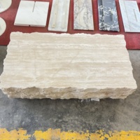 Table basse en travertin naturel SW STONE, style Wabi-Sabi, design moderne et luxueux, haute qualité, OEM/ODM personnalisable, pour appartement.