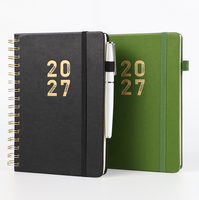 Agenda/Diario Personalizada con Impresión 2026-2027, Planificador Mensual, Semanal y Diario con la Ley de la Atracción, Motivacional, con Cubierta Dorada y Tapa Dura