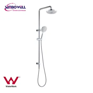 Fashion Brass Shower Column Australian Standard Watermark Bathroom Faucet Wall Mounted Bathroom Shower Set