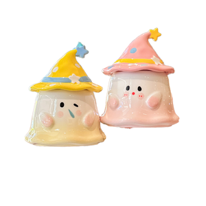 Modern Cute Funny Ghost Design <b>Ceramic</b> <b>Mug</b> Set Halloween Cup Cover Box Business Gifts for Girls and Boys Birthday Present - Product Image 1