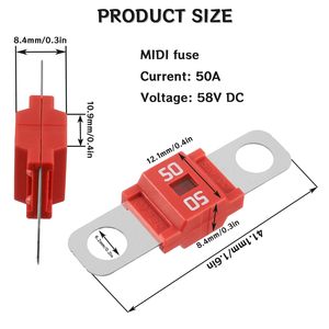 Fusible AMI / Midi 50A à courant élevé, fusible à visser 50 ampères pour voitures, camions, bus, caravanes, camping-cars - Product Image 2
