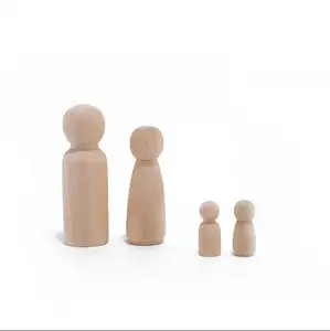 나무 Waldorf 장난감 게임 Pawns, 나무 유아 인형 페그 공예 용품