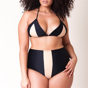 Dropshipping Personalizado O Logotipo Do Projeto Plus Size Grande e Gordo Senhora Estiramento Confortável Maiô Beachwear Sutiã e Calcinha Biquíni Conjunto - Product Image 3