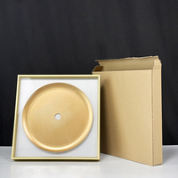 Plaque de certificat carrée en métal doré personnalisée 28,5x28,5 cm avec fond argenté et plaque ronde dorée MH-FJ0035