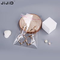 Sacs en polypropylène transparents personnalisés JIJID avec fermeture adhésive, tailles assorties, sacs autocollants transparents pour la vente au détail, les aliments et l'artisanat
