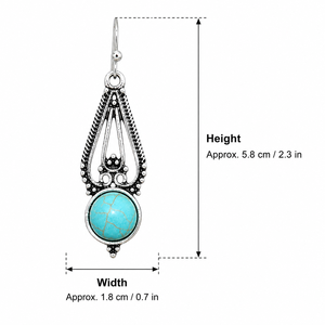 Orecchini Vintage a Goccia con Motivi Floreali Blu-Verde, Gioielli Eleganti da Donna - Product Image 5