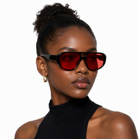 Lunettes de soleil aviateur vintage tendance 2026 avec logo personnalisé, monture PC, protection UV400, double pont, carrées, pour hommes et femmes