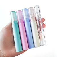 Nouveau flacon vide transparent en cristal pour brillant à lèvres, forme ronde ou carrée, avec grand applicateur pinceau, 2ml 3ml 4ml 5ml