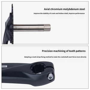 סט גלגלי שיניים לאופניים 34T 36T עמיד במיוחד, מסגסוגת אלומיניום שחורה, חלול ומשולב, לאופני הרים וכביש - Product Image 4