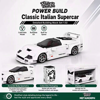 Happy Build PB8844 Metamorph F40 Supercar à carrosserie large, ensemble de blocs de construction, échelle 1:32, 394 pièces, kit de modèle avec conteneur de présentation, cadeau
