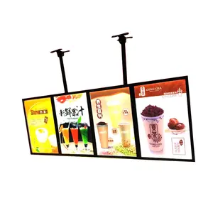 Factory custom slim hanging display frame advertising light box restaurant led menu board