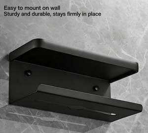 Support mural de téléphone pour salle de bain, porte-serviettes en papier, porte-rouleau de papier toilette en métal sans perçage - Product Image 6