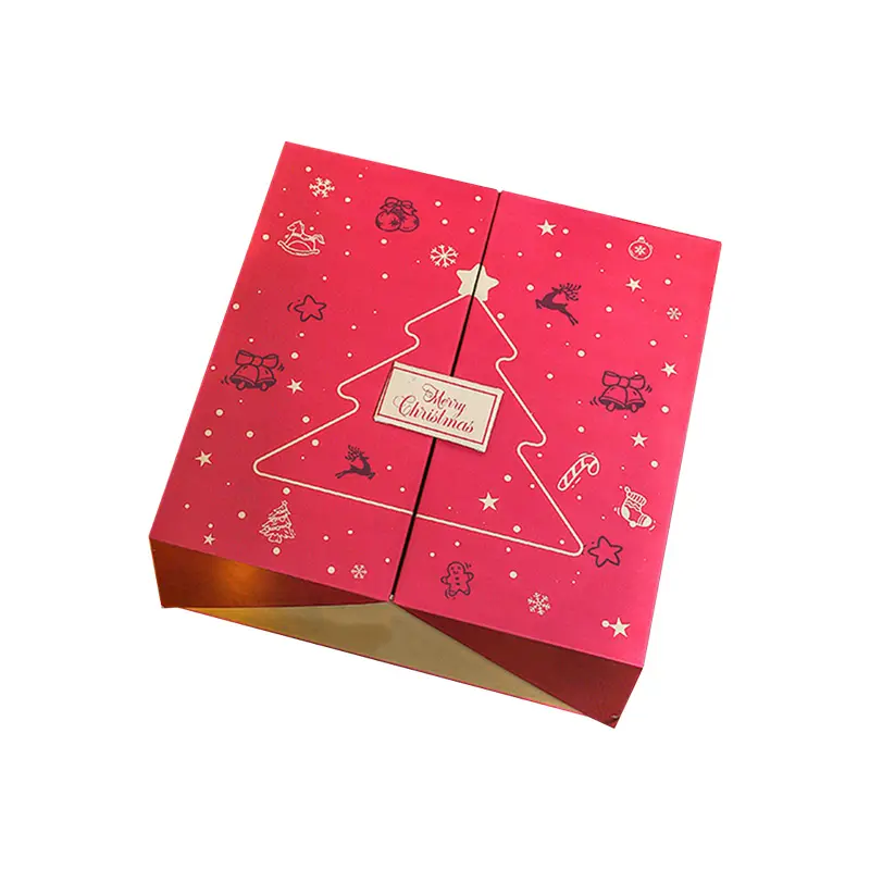 Noël double porte ouverte noël empilable coffrets cadeaux bonbons chocolat présent colis coffret cadeau de noël