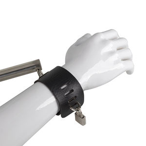 BDSM Sexy juguete esposas juego de sujeción con barra esparcidora de cuero negro tobillo de acero inoxidable mujeres fetiche <span class=keywords><strong>Bonda</strong></span> - Product Image 4