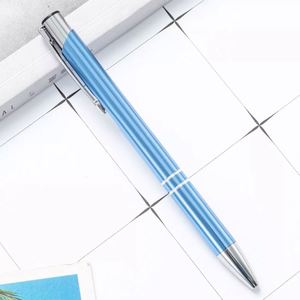 Stylo bille en métal durable avec logo personnalisé, style clic, encre bleue et noire, pour entreprise, bureau, école, vente en gros, promotion, cadeau, sérigraphie - Product Image 4