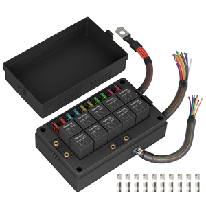Boîtier de relais automobile 12V 10 voies avec fusibles à lame ATC/ATO pré-câblés, boîtier de relais anti-poussière pour automobile, voiture, marine, bateau - Product Image 1