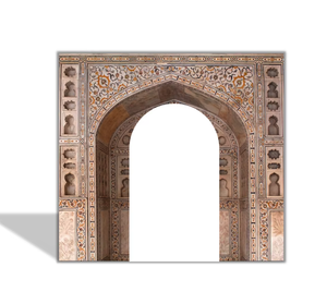 Arche de bienvenue en forme de château en pierre 10x9 pieds, support de toile de fond robuste en aluminium de 32 mm pour mariages, anniversaires et événements, qualité de location - Product Image 1