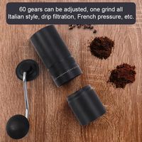 Moulin à café manuel portable en acier inoxydable avec poignée en bois, mini moulin à expresso pour usage domestique