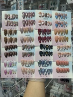 Lot de 10 faux ongles carrés courts en acrylique style français, peints à la main en 3D, réutilisables, de haute qualité, à presser