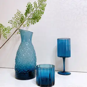 Manufacturers wholesale large capacity high appearance level household living room blue glass water