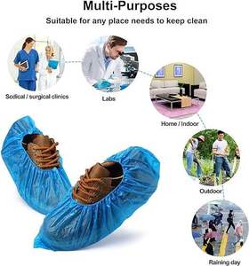 Vente en gros usine de couvre-chaussures et couvre-bottes jetables en plastique CPE, imperméables, antidérapants et de protection, pour usage domestique - Product Image 4
