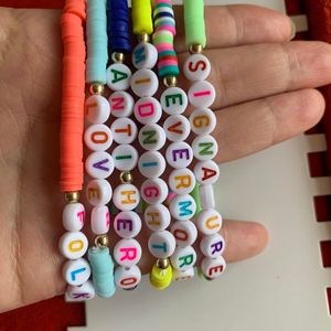 Thời Trang Mới Tùy Chỉnh Đính Cườm Tình Bạn Vòng Đeo Tay Monogram Polymer Đất Sét Hạt Tình Bạn Vòng Đeo Tay - Product Image 2