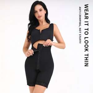 Pantalones Moldeadores de Talla Grande con Efecto Reductor, Color Negro y Tono <span class=keywords><strong>Piel</strong></span>, Material Nylon Spandex, Control de Abdomen, Cierre Frontal - Product Image 2