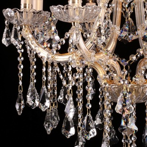 Phong Cách Châu Âu Sắt + K9 Pha Lê Nến Đèn Chùm Phòng Khách Khách Sạn Và Biệt Thự Phòng Khách Hành Lang Đèn Chùm - Product Image 5