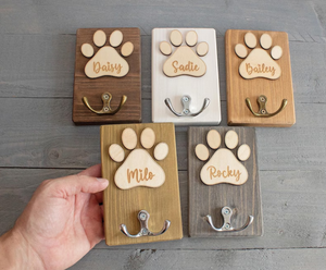 <span class=keywords><strong>Crochet</strong></span> mural décoratif personnalisé en bois en forme de patte de chien pour vêtements, laisses, manteaux et accessoires pour animaux de compagnie - Product Image 3