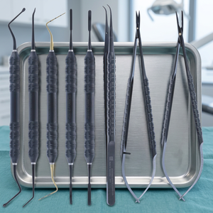 Nouvel ensemble de 10 instruments microchirurgicaux en acier inoxydable de haute qualité, argenté, manuel, certifié Pentax Medic CE ISO 13485 - Product Image 3