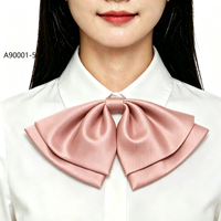 Cravate en satin vert, orange et rose pour femme, accessoire d'uniforme, fournisseur de cravates