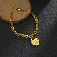 Joyería de Oro Rosa al por Mayor, Estilo Coreano, Pulsera de Moda de Alta Gama, Colgante de Corazón en Blanco, Pulsera Personalizada para Mujer