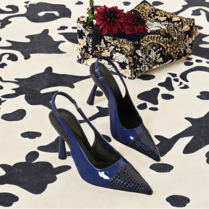 <span class=keywords><strong>Sandali</strong></span> con Tacco Alto da Donna <span class=keywords><strong>Taglia</strong></span> Europea <span class=keywords><strong>42</strong></span>, Punta a Spillo, Esterni, Retro Aperto, in Pelle Verniciata, Tacco a Stiletto in PU, Aumento di Altezza - Product Image 3