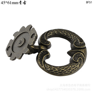 Anillo de tirador para muebles, 45x61mm, estilo chino antiguo, aleación de zinc, tirador para cajón y armario BF51 - Product Image 2