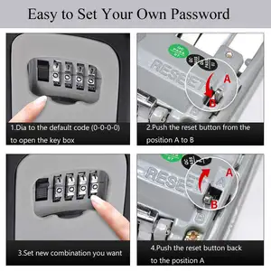 열쇠를 위한 안전한 외부 암호 저장 통제 조합 자물쇠 열쇠 안전한 중요한 상자 Lockbox