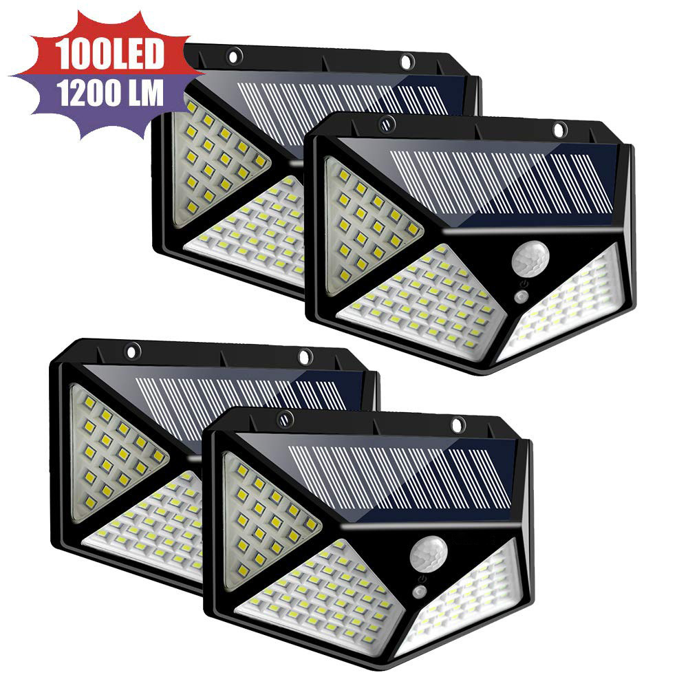 Outdoor Waterproof 100 Led Motion Sensor Solar Wall Light for Garden,landscape,courtyard,gate,