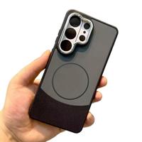 Compatible avec A36/A57/A16/A06 Coque de téléphone portable en silicone gel peint à double tonalité, effet peau, avec anneau magnétique métallique