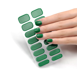 16 pièces de bandes de vernis à ongles semi-durcis en gel, couleur unie, écologiques, faciles à appliquer et à enlever, autocollants de style vernis à ongles pour filles et salons - Product Image 3