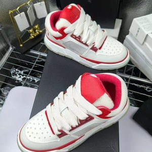 Combinaison de couleurs rouge et blanc, chaussures plateforme luxueuses sur mesure de haute qualité. Chaussures de sport de marque de créateur de mode - Product Image 6